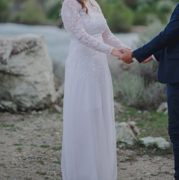 ASOS EDITION floral embroidered mesh wedding dress - Picture 10 of 12